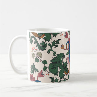 Vintage blommigt renaissance tapet. kaffemugg