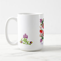 Vintage Blommigt Retro Folk Stil Mönster