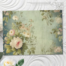 Vintage Blommigt Ro Greenery Decoupage
