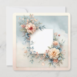 Vintage Blommigt Romantic Background Ram Inbjudningar