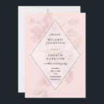 Vintage Blommigt Rosa Bröllop Inbjudningar<br><div class="desc">En modern tvist på vintage botaniskt. Den här inbjudan till bröllopsinbjudan för rosa innehåller en botanisk illustration av vintagens blommigt med en vit överläggningsdiamant som används för att lagra händelseinformationen. Besök Stacey Meacham-butiken för att hitta andra produkter som passar den här designen, inklusive OSA kort, djurutrymmeskort, frimärke, kuvertetiketter, bordsnummer med...</div>