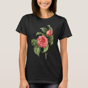 Vintage Blommigt, Rosa Camellia Flowers av Redoute Tee