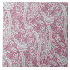 Vintage Blommigt Rosa White Flowers John Henry Dea Kakelplatta