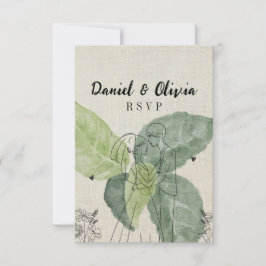 Vintage Blommigt Rustic Bröllop OSA Kort