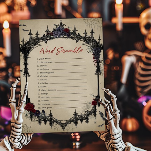 Vintage Blommigt - scramble Ord (Vintage Gothic Baby Shower Word Scramble Game)