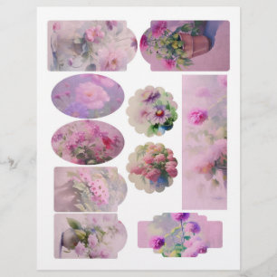 Vintage Blommigt Scrapbook Embellement Lakan