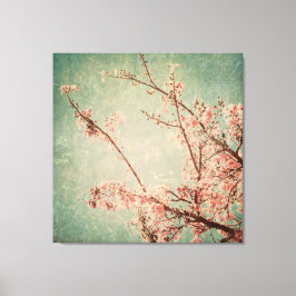 Vintage blommigt shabby chic  grönt segrare canvastryck