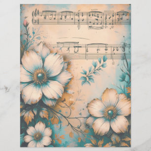 Vintage Blommigt Shabby chic-skrapbok Papper