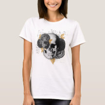 Vintage blommigt skalle, manus faux guld foliage