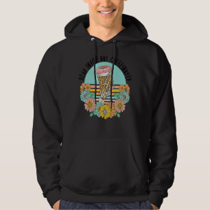 Vintage Blommigt Skeleton Dead Inside but Caffeina Hoodie