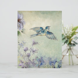 Vintage Blommigt Skrapboka Pappra Lakan