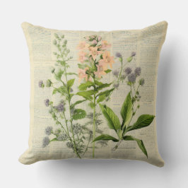 Vintage Blommigt Skriv ut fyllning Kudde