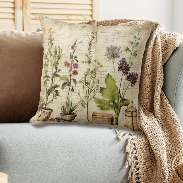 Vintage Blommigt Skriv ut fyllning Kudde (Skapare uppladdad)