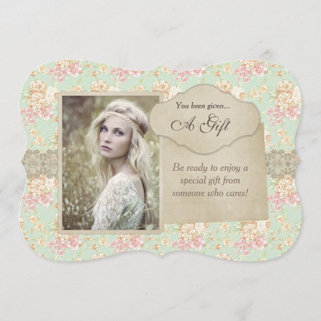 Vintage Blommigt Snöre Gift Certificate (Framsida)