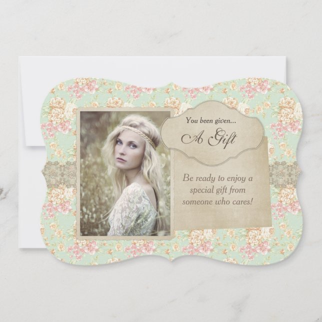 Vintage Blommigt Snöre Gift Certificate (Framsida)