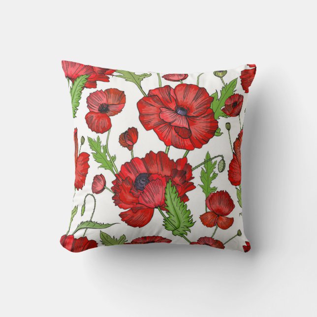 Vintage Blommigt Snöre Kudde (Framsida)