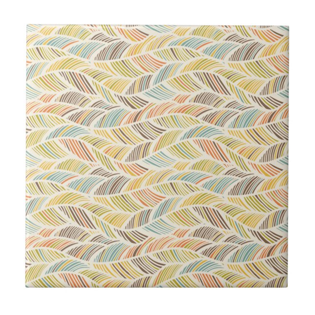 Vintage Blommigt Sömlös Mönster Kakelplatta (Framsidan)