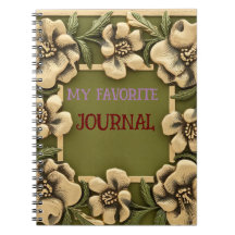 Vintage Blommigt Spiral fotopatbok för bärbara dat