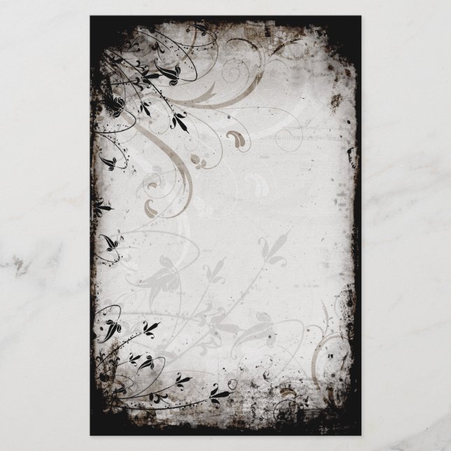 Vintage Blommigt Stationery Brevpapper (Framsida)