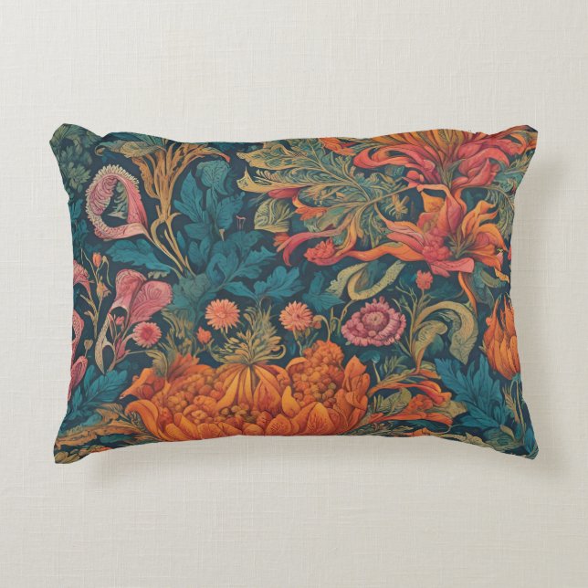 Vintage Blommigt stil Prydnadskudde (Framsidan)