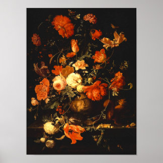 Vintage Blommigt still Life - Abraham Mignon Poster
