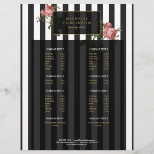 Vintage Blommigt Strimmad Salon stor Flyer