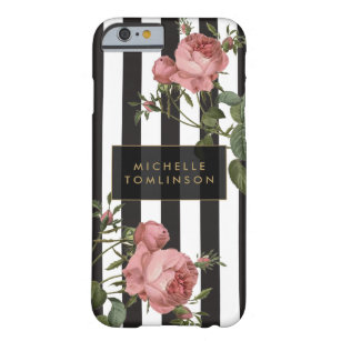 Vintage Blommigt stripe Personlig iphone case Barely There iPhone 6 Fodral