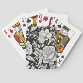 Vintage Blommigt, svart och vit, klassiskt Casinokort