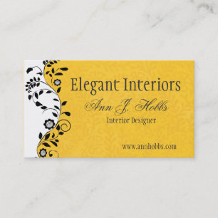 Vintage Blommigt Swirl Insida Designer Elegant Visitkort