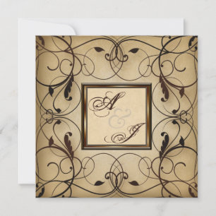 Vintage Blommigt Swirls Wedding bjudande Inbjudningar