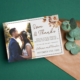 Vintage Blommigt Tack för hösttorkade blommor Kort