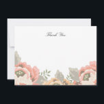 Vintage Blommigt Tackkort-kort Anteckningskort<br><div class="desc">Bekvämt tryckt platt (inte vikt) tack vare kort som kan anpassas för din speciella dag. Kolla in Origami Prints-arkivet för repetitionsinbjudningar, OSA kort, kuvertetiketter, bordsnummer, inbjudningar och andra produkter som matchar den här designen! Så här ändrar eller lägger du till text: Klicka på orangen "Anpassa" på den lämnat sidan. Med...</div>