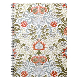 Vintage Blommigt Tapet av William Morris (1879) Anteckningsbok