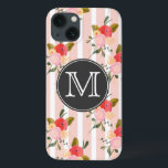 Vintage Blommigt Tapet Monogram iPad Mini Case<br><div class="desc">Anpassadet iPad mini fodral med blommorna rand och hand plockade tapet. Liknande artiklar finns i min butik.</div>