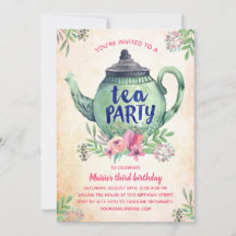 Vintage Blommigt Tea Party födelsedag