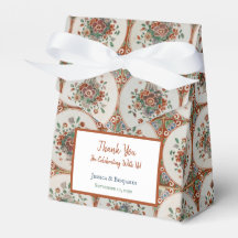 Vintage Blommigt Terracotta Tiles Mönster Bröllop