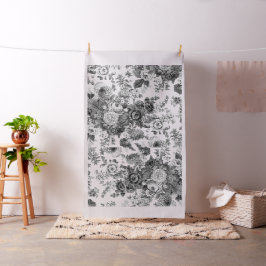 Vintage Blommigt Toile Botanical Posen Linen Tyg
