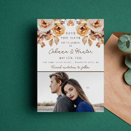 Vintage Blommigt Torkade höstblommor Bröllop Spara Datumet