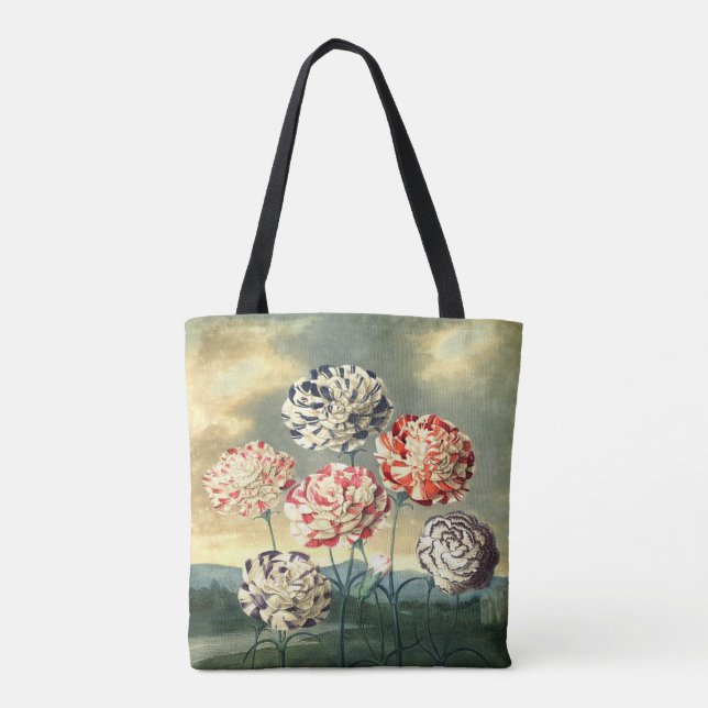 Vintage Blommigt Tote Bag Tygkasse (Baksida)