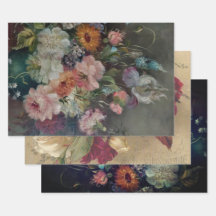 VINTAGE BLOMMIGT TUNGA VIKTKOPPLINGSSKRIVNINGAR 