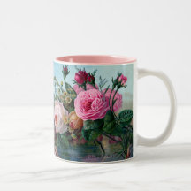 Vintage Blommigt tvåtonskaffe Mugg