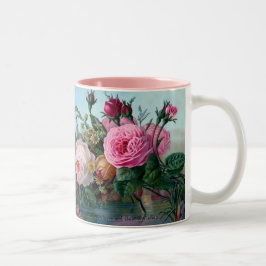 Vintage Blommigt tvåtonskaffe Mugg