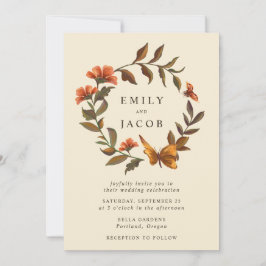 Vintage Blommigt Utandning Bröllop Inbjudningar