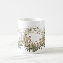 Vintage Blommigt Utandning Mugg - Elegant Botanisk