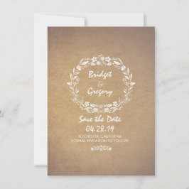 Vintage Blommigt Utandning Spara datuminbjudningar Datumet