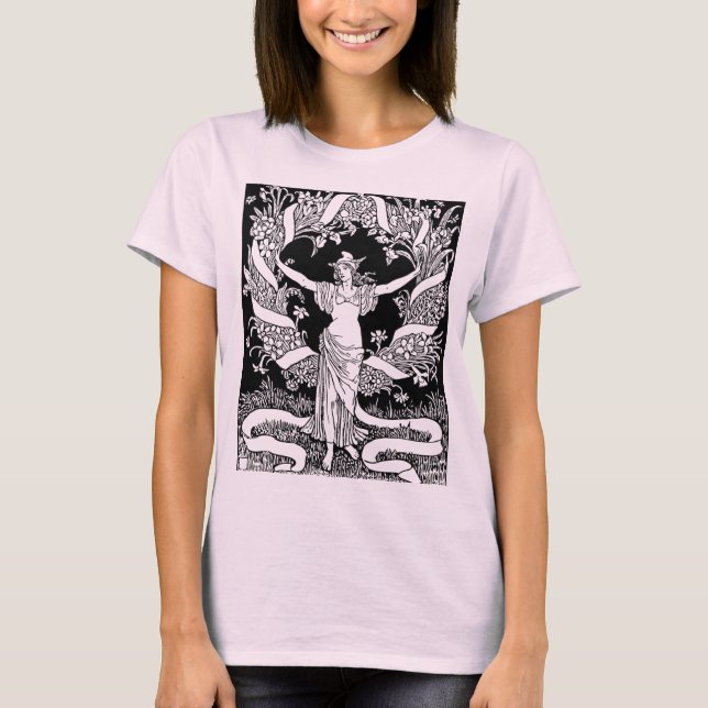 Vintage Blommigt Utandning T- Shirt T Shirt (Framsida)