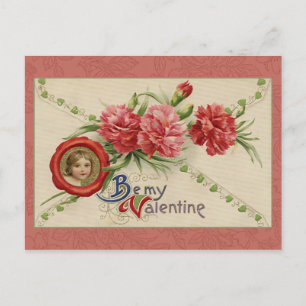 Vintage Blommigt Valentine Helg Vykort