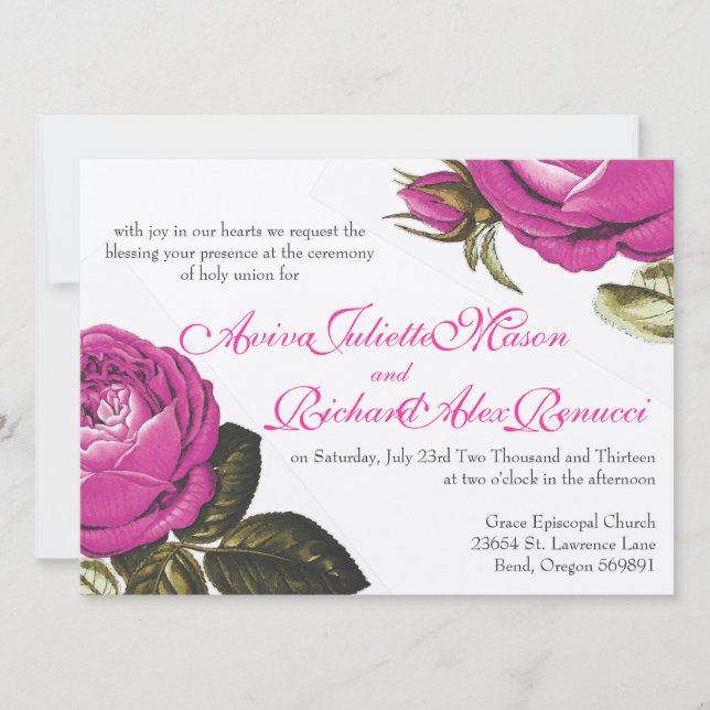 Vintage Blommigt vattenfärg Inbjudningar (Framsida)