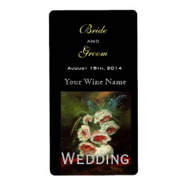 Vintage blommigt vin bröllop fraktsedel