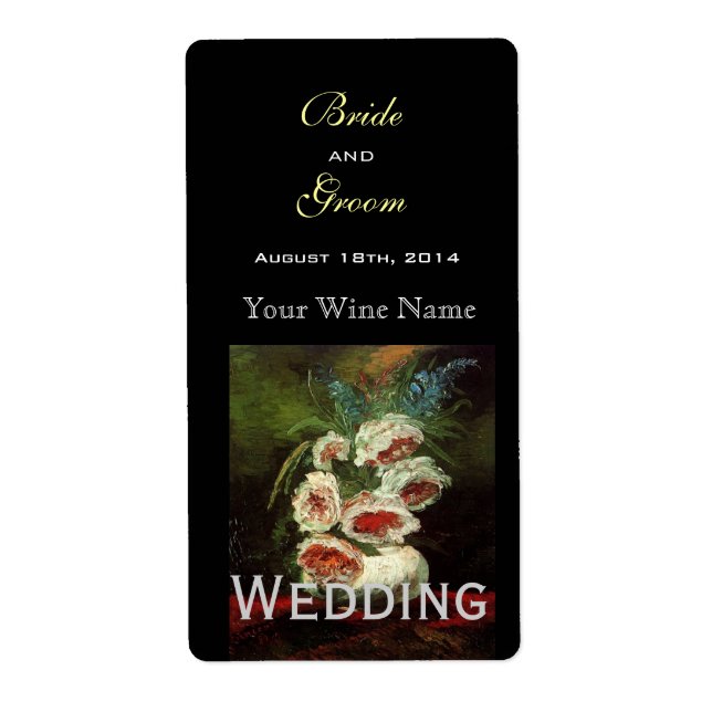 Vintage blommigt vin bröllop fraktsedel (Framsidan)